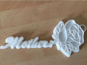 mother rose keyring 3d print model - Mito3D