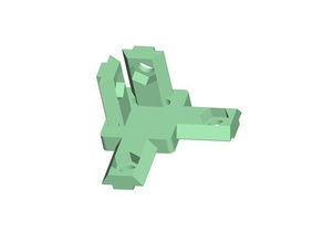 3-way corner bracket 20x20 alu profile b-type nut 6 3d print model - Mito3D