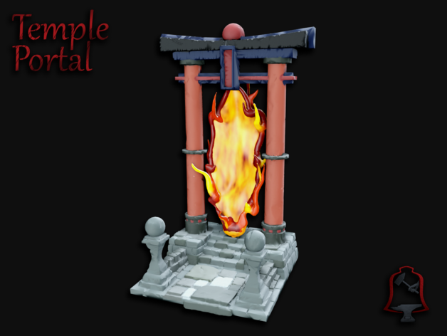 temple portal gate dnd magic openfoliage openforge tabletop gaming terrain wargame 3D print model - Mito3D