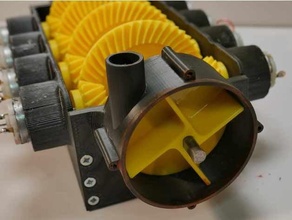 acqua pompa v8 riduttore Ingranaggio ingranaggi girante planetario elica eliche turbina tubo vento 3d print model - Mito3D