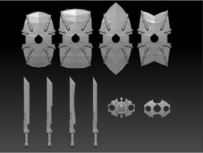 Vansaar cc cephanelik masa oyunu minyatür abilir Necromunda Nercromunda güç bilimkurgu kalkan Warhammer silah 3d print model - Mito3D