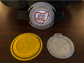 voted sticker badge belt election necklace pendant vote 3d print model - Mito3D