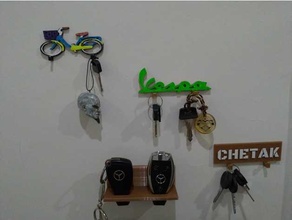 key holder bajaj chetak keychain mercedes piaggio vespa 3d print model - Mito3D