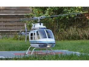 jet ranger hélicoptère funkey 600size échelle intérieur pièces Agusta cloche 206 600 3d print model - Mito3D