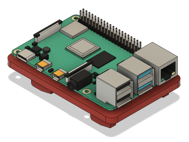 raspberry pi 4 mounting wall gizmo - elementsystem compatible element rpi rpi4 hook mount 3D print model - Mito3D