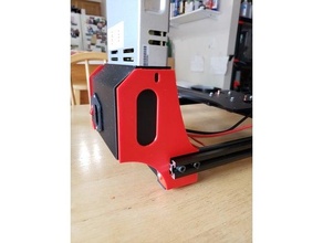 meanwell psu ender 3 offset bracket - extender creality pro power supply mount 3d print model - Mito3D