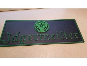 Jaegermeister cartello arredamento festa acquavite 3d print model - Mito3D