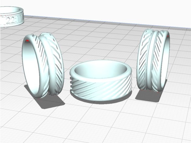 3 anneaux bague Divisé 3D print model - Mito3D