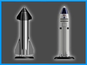 1 144 spacex nave estelar barco lunar elon almizcle halcón 9 pesado modelo cohete bfr tesla 3d print model - Mito3D