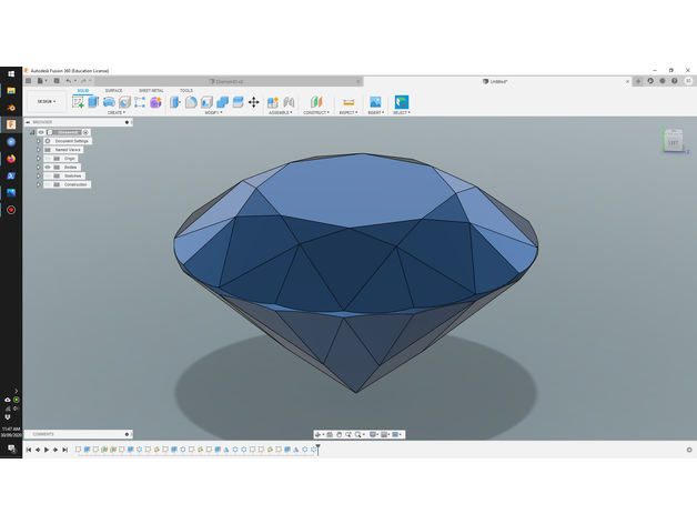 brillante cortar diamante 3d impresión ptc 3D print model - Mito3D