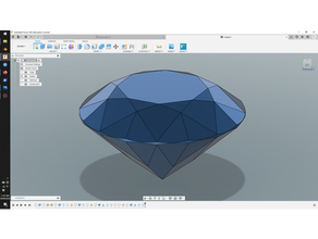 brilhante cortar diamante 3d impressão creo diamante ptc creo 3d print model - Mito3D