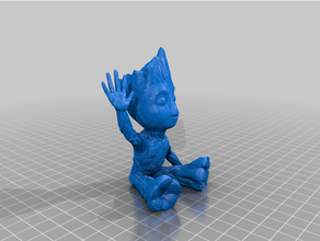 bambino Groot agitando fioriera pipì buco 3d print model - Mito3D