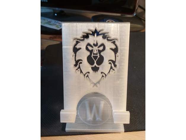 wow phone stand alliance warcraft 3D print model - Mito3D