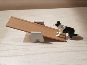 playmobil compatible perro columpio agilidad formación balancín verter chien 3d print model - Mito3D