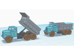 late 40's diamond dump truck scale 3d print model - Mito3D
