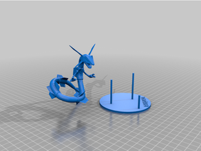 Rayquaza ficar pé Pokémon figuras 3d print model - Mito3D