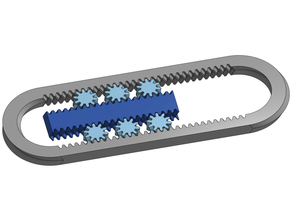 herringbone gear rack pinion linear rail guide gears bearing motion slide 3d print model - Mito3D