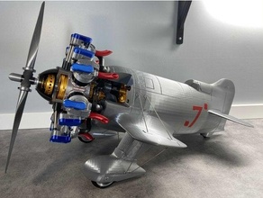 gee bee r2 radial 7 cylinders engine geebeer2 plane 3d print model - Mito3D