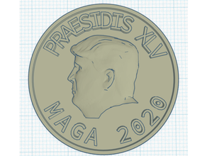 trunfo 2020 moeda respeitoso Donald maga 3d print model - Mito3D
