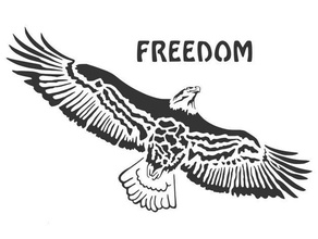 aquila stencil animale Calvo uccello libertà Uniti d'America 3d print model - Mito3D