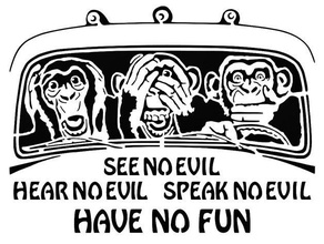 3 wise monkeys stencil evil funny hear monkey quote sign speak men monkies 3d print model - Mito3D