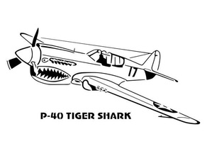p-20 tiger shark plane stencil vehicle ww2 3d print model - Mito3D