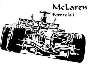 McLaren formule 1 pochoir art f1 course voiture véhicule 3d print model - Mito3D