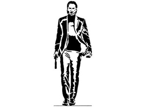 john wick stencil 3 art assassin movie 3d print model - Mito3D