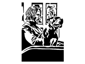 John mèche pochoir 4 assassin chien Keanu reeves film 3d print model - Mito3D