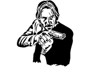 John Docht Schablone 6 Aktion Attentäter Gewehr Killer Keanu Reeves Film Filme 3d print model - Mito3D