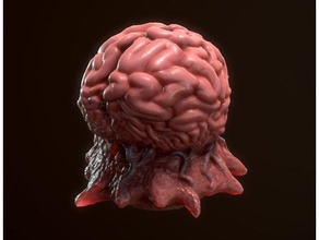mostro cervello anatomia sanguinosa corpo Halloween orrore carne organo spaventoso 3d print model - Mito3D
