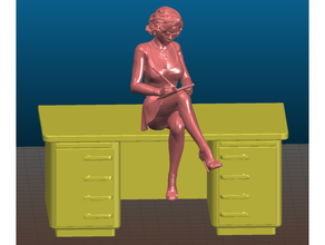 sexy estenotipista sentado escritorio remezclar acción figura anime niña cifras figurilla Novia muchachas caliente desnudo hembra oficina equipo 3d print model - Mito3D
