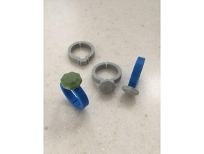 kids ring - interchangeable gems child gem rings power 3d print model - Mito3D