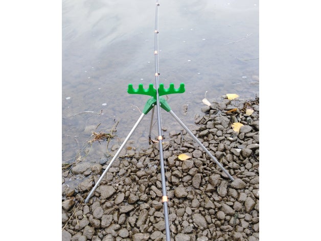 fishing rod support tripod holder 3D print model - Mito3D