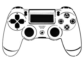 ps4 controller stencil game sony video 3d print model - Mito3D