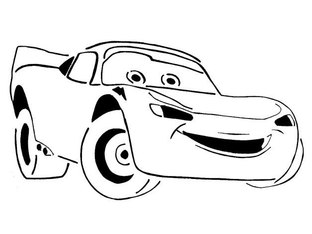 relâmpago McQueen estêncil carros Disney pixar 3D print model - Mito3D