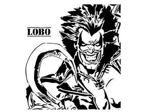 lobo stencil bounty hunter dc comics superman 3d print model - Mito3D