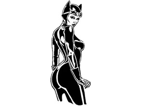 gatto donna stencil 3 arkham catwoman Batman dc comico i fumetti selina kyle 3d print model - Mito3D