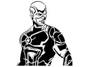 flash stencil 2 barry allen justice league speedster super superhero 3d print model - Mito3D