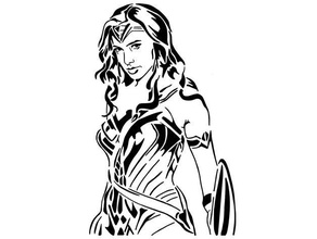 woman stencil 4 dc comics diana prince goddess greek injustice 2 jla justice league princess queen wonderwoman 3d print model - Mito3D