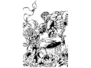 superman hulk stencil battle bruce banner clark kent crossover dc comics gamma marvel mcu strongest 3d print model - Mito3D