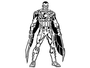 marvel falcon stencil avengers endgame infinity war captain america hero mcu superhero super 3d print model - Mito3D