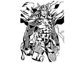 Thor estêncil 5 arte asgardiano vingadores jogo infinidade guerra Deus maravilha nórdico Mitologia nórdica mitologia escandinavo thors martelo Ragnarok trovão 3d print model - Mito3D