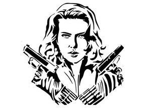 noir veuve pochoir 5 agent Romanoff vengeurs fin jeu noire merveille Natasha espion 3d print model - Mito3D
