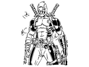 Deadpool şablon 18 Sanat hayret çizgi roman Evren wade Wilson xforce x Men güç erkekler 3d print model - Mito3D