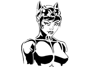 gato mulher estêncil 4 batman Gato dc histórias quadrinhos Selina kyle 3d print model - Mito3D