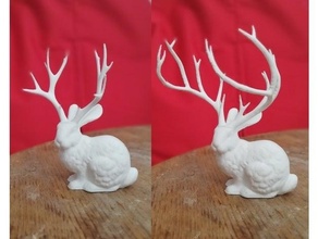 remix jackalope antlers bunny deer rabbit 3d print model - Mito3D