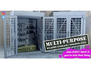 1 12 - 10 scale multi purpose weapon storage holding cell cage jail kinky playset 3d print model - Mito3D