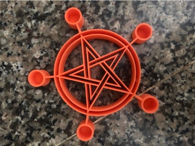 Pentagramm Kerzen 3D print model - Mito3D