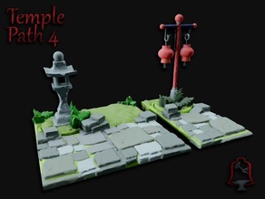 feuillage ouvert temple calcul chemin ensemble 4 asiatique dnd lanterne openforge table jeu terrain wargaming 3d print model - Mito3D